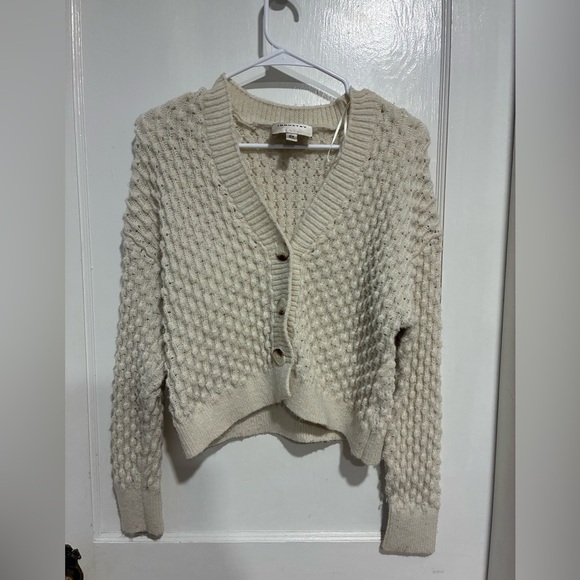 INDUSTRY Cream Textured Women Sweater Cardigan Size S - Picture 1 of 7